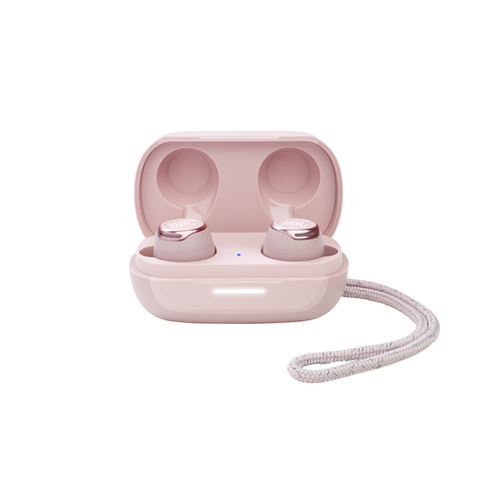 JBL Reflect Flow Pro - Pink - Waterproof true wireless Noise Cancelling active sport earbuds - Detailshot 2